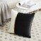 Fancy Homi 2 Packs Black Decorative Throw Pillow Covers 20x20 Inch for Living Room Couch Bed, and White Velvet Patchwork with Gold Leather, Luxury Modern Home Decor, Accent Cushion Case 50x50 cm.