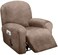 ULTICOR 4-Piece, 1 Seat Recliner Cover, Velvet Stretch Reclining Chair Covers for 1 Cushion Reclining Sofa, Single Seat Recliner Couch Cover, Thick, Very Soft, Machine Washable (Sand.