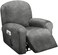 ULTICOR 4-Piece, 1 Seat Recliner Cover, Velvet Stretch Reclining Chair Covers for 1 Cushion Reclining Sofa, Single Seat Recliner Couch Cover, Thick, Very Soft, Machine Washable (Dark Grey.