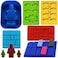 NADOBA Building Block Candy Gummy Molds - 6Pcs Brick Mold Silicone Ice Cube Mold Dome Silicone Molds Melted Chocolate Ice Cubes Candy Robot Fondant Molds - Jelly Mold Silicone Ice Cube Tray Mousse Cak