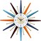 Vctrqov GIGU Modern Wall Clock Starburst Ball Clock Colorful MidCentury Home Kitchen Decor - Minimalist, Silent Sweep Hands, Quiet Quartz Movement, House Decorative Multicolor,22inch.