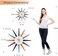 Vctrqov GIGU Modern Wall Clock Starburst Ball Clock Colorful MidCentury Home Kitchen Decor - Minimalist, Silent Sweep Hands, Quiet Quartz Movement, House Decorative Multicolor,22inch.