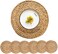 CY SISTERS Woven Placemats for Dining Table Set of 6, 100% Natural Water Hyacinth Rustic Round Placemats Farmhouse Table Mats Rattan Wicker Placemats Hand Braided Place Mats for Indoor Outdoor, 13. 4&ldquo;