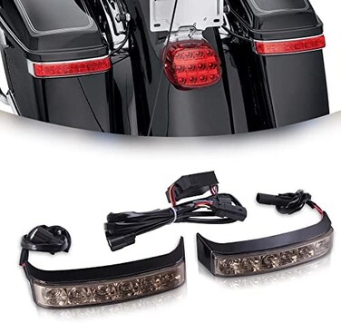 DREAMIZER Electra Glo Led Saddlebag Brake Tail Light Run Turn Signal LED Rear Lamp Compatible with Touring 2014-2020 FLHR FLHRXS Road King Electra Glide Ultra Classic Low - Black Housing,Smoked Lens.