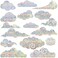 STICKERGURU 16 Pieces Cloud Window Clings - Anti-Collision Window Decals to Save Birds from Window Collisions,Non Adhesive Prismatic Vinyl Window Clings, Rainbow Stickers.