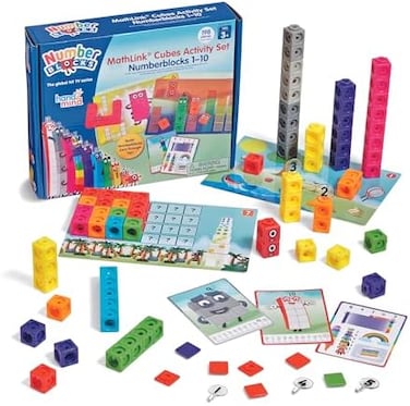 Hand2mind (مجموعة مكعبات Numberblocks MathLink من 1 إلى 10، 30 نشاط Numberblocks مرتبط بحلقات تلفزيونية، 100 مكعب Numberblocks، ألعاب Numberblocks، مكعبات الرياضيات، ألعاب STEM، دعم التعليم المنزلي).