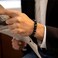 FRG Initials Bracelets for Men Letter Link Handmade Natural Black Onyx Tiger Eye Stone Beads Braided Rope Meaningful Bracelet.