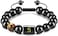 FRG Initials Bracelets for Men Letter Link Handmade Natural Black Onyx Tiger Eye Stone Beads Braided Rope Meaningful Bracelet.
