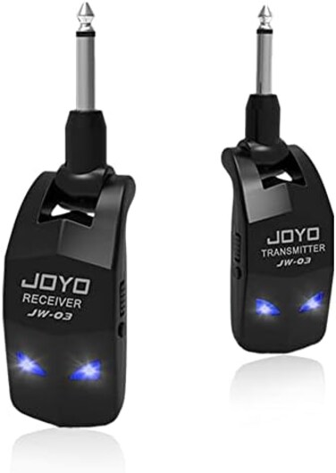 JOYO 2. 4GHz Wireless Guitar System 4 Channels Rechargeable Audio Wireless Transmitter Receiver for Guitar Bass Electric Instruments (JW-03.