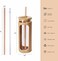 Kodrine 20oz Glass Water Tumble with Straw and Lid,Bamboo Lids Water Bottle, Iced Coffee Cup Reusable, Wide Mouth Smoothie Cups, Straw Silicone Protective Sleeve BPA FREE-Amber.