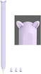 ELETIUO Cute Ear Case Silicone Skin Cover for Apple Pencil 2nd Generation, and Protective Nib Cover Accessories Compatible with iPad Pro 11 12. 9 inch,Purple.