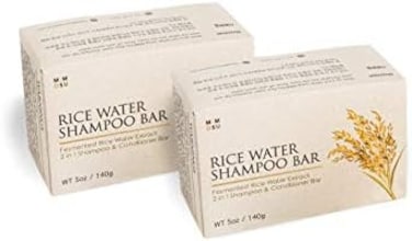 mimosu Rice Water for Hair Growth Shampoo Bar 2set - all in one Fermented Rice shampoo Bar for Strengthening Weak or Damaged Hair soap, Moisturizing, Unscented, pH Balance, Curly hair product.