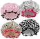 TCOTBE 4 Pieces Shower Cap for Women, Elastic and Reusable, Environmental Protection Hair Bath Caps, Double Waterproof Layers Bathing Hat.