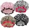 TCOTBE 4 Pieces Shower Cap for Women, Elastic and Reusable, Environmental Protection Hair Bath Caps, Double Waterproof Layers Bathing Hat.
