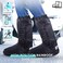 Hilitchi Black Men Waterproof Rainstorm Rainy Day Rain Suit Raingear Motorcycle Outdoor Protective Gear Rain Boot Shoe Cover Zipper US 10 11 Euro 44 45 Black.