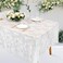 B-COOL 2 Pieces 60x120 Inch Lace Table Cloths Farmhouse Rustic White Tablecloth for Bridal Shower Flower Table Linen Outdoor Table Decorations.
