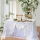 B-COOL 2 Pieces 60x120 Inch Lace Table Cloths Farmhouse Rustic White Tablecloth for Bridal Shower Flower Table Linen Outdoor Table Decorations.