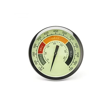 مقياس حرارة الشواء WEMEIKIT كبير الحجم ومطور مقاس 3 1/8 بوصة لشواية أوكلاهوما جو المدخنة، معظم شوايات التدخين التي تعمل بالفحم أو حبيبات الخشب، بديل لمقياس درجة الحرارة بخيط ذكر 1/2 NPT، ترموستات مضيء
