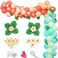 FHzytg Tropical Balloon Garland Arch Kit, Hawaii Luau Balloon Garland with Palm Leaves Plumeria for Tropical Party Decorations Aloha Luau Party Summer Baby Shower Kids Birthday Decorations.