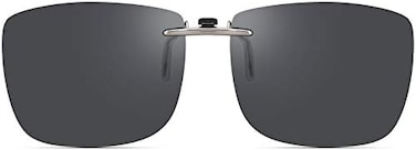 CAXMAN Polarized Clip On Sunglasses Over Prescription Glasses Men Women Compact Fit Non-Flip Up.