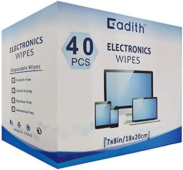 Cadith Screen Cleaner Electronic Wipes - Safely Clean Your Computer, Laptop, TV, Phone, and Tablet Screens - All Electronic Equipment - 8x7 Inches Screen Wipes(40PCS.