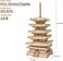 ROBOTIME 3D Puzzle Wooden Craft Kits for Adults DIY Model Building Kit Best Gift for Kids (Five-Storied Pagoda.