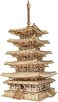 ROBOTIME 3D Puzzle Wooden Craft Kits for Adults DIY Model Building Kit Best Gift for Kids (Five-Storied Pagoda.
