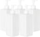 Youngever 5 Pack 16 Ounce Plastic Pump Bottles, Refillable Square Plastic Pump Bottles for Dispensing Lotions, Shampoos and More (White.