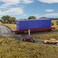 Evemodel 3pcs HO Scale Undecorated 40' (ftShipping Containers 1:87 Deep Bule Ribbed Side Container C8740DB.