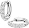 TDEBA 316L Surgical Stainless Steel Huggie Hoop Earrings 10G 8mm 10mm 12mm Cartilage Lobe Earrings 14G Piercing Jewelry Surgical Steel Huggie Hoop Earrings Stainless Steel Cubic Zirconia Hoop Earrings