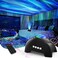 مكبر صوت AIRIVO Northern Aurora Star Music، جهاز عرض المجرات بضوء ليلي أبيض (أسود).