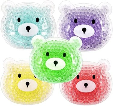 HI FINE CARE Boo Boo Ice Pack, Kid Reusable Ice Pack, Auxiliary Fever Reduction, Hot Cold Pack for Kids Injuries, Wisdom Teeth, Baby Colic, Gas and Upset Stomach, Pain Relief, Fever, Headaches(5 Pcs.