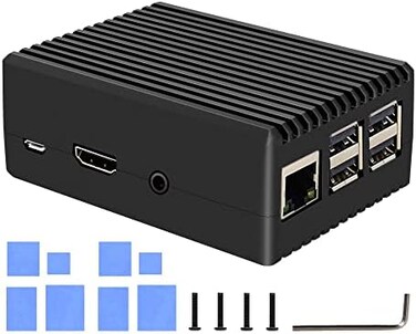 Geekworm Raspberry Pi 3 BCase, Raspberry Pi 3B/3B Aluminum Alloy Heavy Duty Passive Cooling Metal Case with Heatsink Pillar for Raspberry Pi 3 Model B/Raspberry Pi 3 Model B-Black (P252.