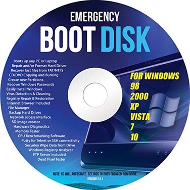 Ralix Windows Emergency Boot Disk - For Windows 98, 2000, XP, Vista, 7, 10 PC Repair DVD All in One Tool (Latest Version.