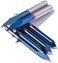 FoxAlien 20/30/45/60/90deg 0. 1mm Triangular CNC Router Bits Set, 1/8" Shank Engraving Carving V-Bit with Nano Blue Coating Sharp Pyramid Bits for Acrylic Wood MDF Aluminum Lettering Sign Making.