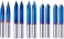 FoxAlien 20/30/45/60/90deg 0. 1mm Triangular CNC Router Bits Set, 1/8" Shank Engraving Carving V-Bit with Nano Blue Coating Sharp Pyramid Bits for Acrylic Wood MDF Aluminum Lettering Sign Making.