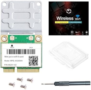 REKONG MPE-AX3000H WiFi 6 Wireless Card Dual Band 802. 11ax Half Mini PCI-E WiFi Card PCI Express Network Adapter BT5. 2 2. 4GHz 574Mbps 5GHz 2. 4Gbps(160MHzfor Windows 10/11 64 bit Better 7260HMW WiF