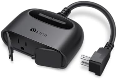Kasa Smart Outdoor Plug, Home Wi-Fi Outlet with 2 Sockets, IP64 Weather Resistance, Compatible with Alexa, Google HomeIFTTT, No Hub Required, ETL Certified(EP40, Black.