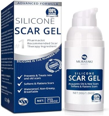 MURASAKI BEAUTY Silicone Scar Gel 30g Scar Cream,Scar Removal,Scar Treatment, Scar Removal Cream for C-Section, Stretch Marks, Acne, Surgery, Effective for Both Old and New Scars.