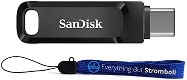 Everything But Stromboli SanDisk Ultra Dual Drive Go USB Type AType-C 128GB Flash Drive for Smartphones, Tablets,Computers - High Speed USB 3. 1 Pen Drive (SDDDC3-128G-G46Bundle with 1 Lanyard.