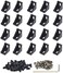 Iverntech 20pcs Black Aluminum Corner Bracket Connector Inside Joint Plate Fastener with 40pcs M5 T Nuts40 pcs M5 Screw1pcs Wrench for Standard 6mm Slot 2020 Series Aluminum Extrusion Profile.