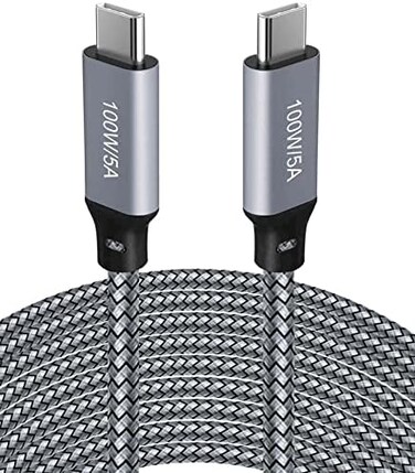 Zusnxaxe 20FT Long USB C to USB C Fast Charging Cable, [100W/5A] Type C Cord Compatible with MacBook Pro/Air,iPad Pro/Air,Samsung Galaxy S21 S20 Note 20 10,OnePlus 9 Pro,Switch,Moto G9 Plus, Aspire 5,