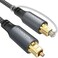 WARRKY Optical Audio Cable, 6ft Fiber Optic Cable [Metal Case, Nylon Braided, Gold Plated Plug] Digital Optical Audio Toslink Cable Compatible with Sound Bar, TV, PS4, Xbox, Samsung, Vizio.