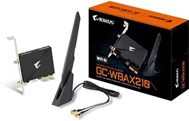 GIGABYTE WiFi 6E GC-WBAX210 (2x2 802. 11ax/ Tri-Band WiFi/Bluetooth 5. 2/ PCIe Expansion Card.