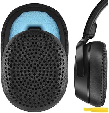 Geekria QuickFit Replacement Ear Pads for Skullcandy Riff Wireless Headphones Ear Cushions, Repair Parts (Black.