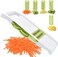 NACOLUS 5 in 1 Mandoline Slicer Vegetable Slicer Mandolin Multi Blade Potato Veggie Slicer Vegetable Cutter Julienne Shredder Potato Slicer Green.