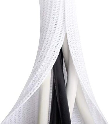 ZhiYo 20ft - 1/2 inch White Cable Sleeve, Cable Organizer for Desk PC TV Computer, Wire Protector Cable Wrap Cover, Cord Management for Home Office.
