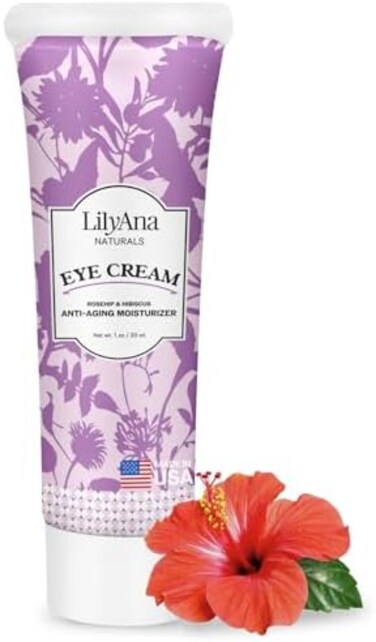 LilyAna Naturals Eye Cream for Dark Circles and Puffiness, Under Eye Cream for Wrinkles and Bags, Anti Aging Eye Cream helps Improve Dryness; for Sensitive Skin (Bottle, 1. 0 Ounce (Pack of 1.