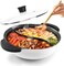 Kxuhivc Hot Pot with Divider for Induction Cooker Dual Sided Soup Cookware Two-flavor Chinese Shabu Shabu Pot for Home Party Family Gathering, 4. 5 Quart (White.