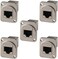 ANMBEST 5PCS Panel Mounting RJ45 Cat5/5e/6 8P8C Ethernet LAN Cable Connector Zinc Alloy Housing Double Head Coupler Adapter Female to Female.
